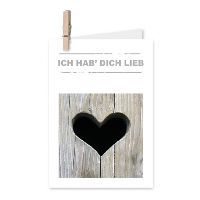 Minikarten ICH HAB DICH LIEB Living Home mit Holzklammer