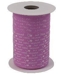 Polyband Mit Liebe verpackt PINK 8169 Ringelband 10mm  150Meter Ziehband