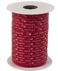 Polyband Mit Liebe verpackt ROT 8169 Ringelband 10mm  150Meter Ziehband