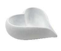 Herzschale WEISS  54320 17x18x6,5cm Zement