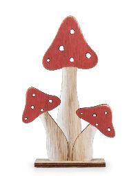 Fliegenpilz auf Holzsockel ROT-WEISS 22893400 7x15,5cm